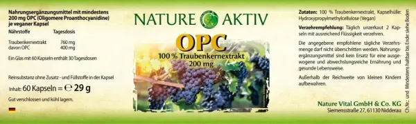 Preview: OPC Kapseln Nature Aktiv Produktetikett