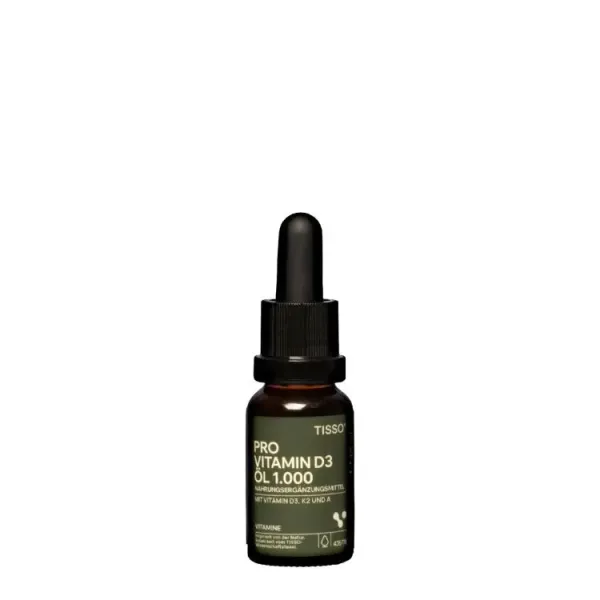 Pro Vitamin D3 Öl von Tisso -  1.000 IE mit nur 1 Tropfen