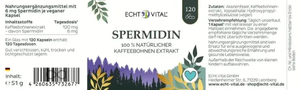 Preview: Die Inhaltsstoffe von Spermidin 6 mg