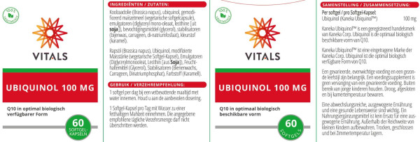 Preview: Die Inhaltsstoffe von Ubiquinol von Kaneka in 100 mg