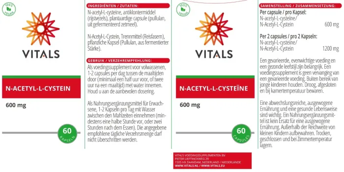 Inhaltstoffe für NAC - Kapseln