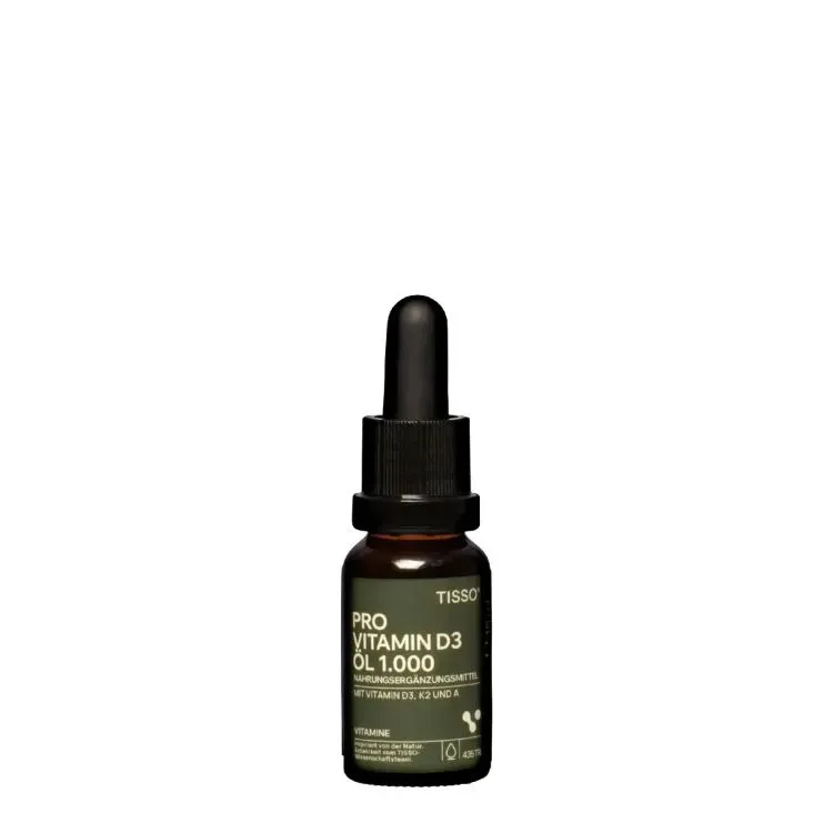Pro Vitamin D3 Öl von Tisso -  1.000 IE mit nur 1 Tropfen