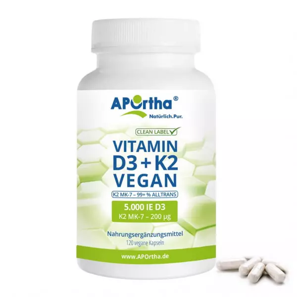 Veganes Vitamin D3 5000 IE + K2